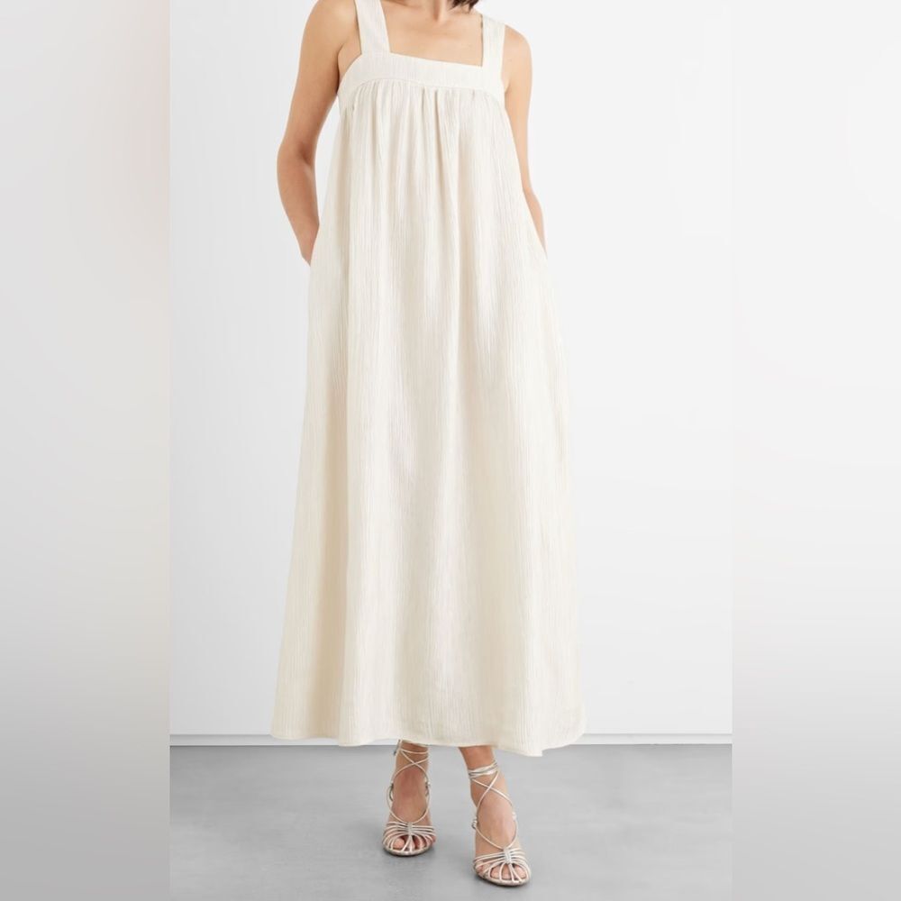 IRIS & INK Celeste crinkled-satin midi dress NWT